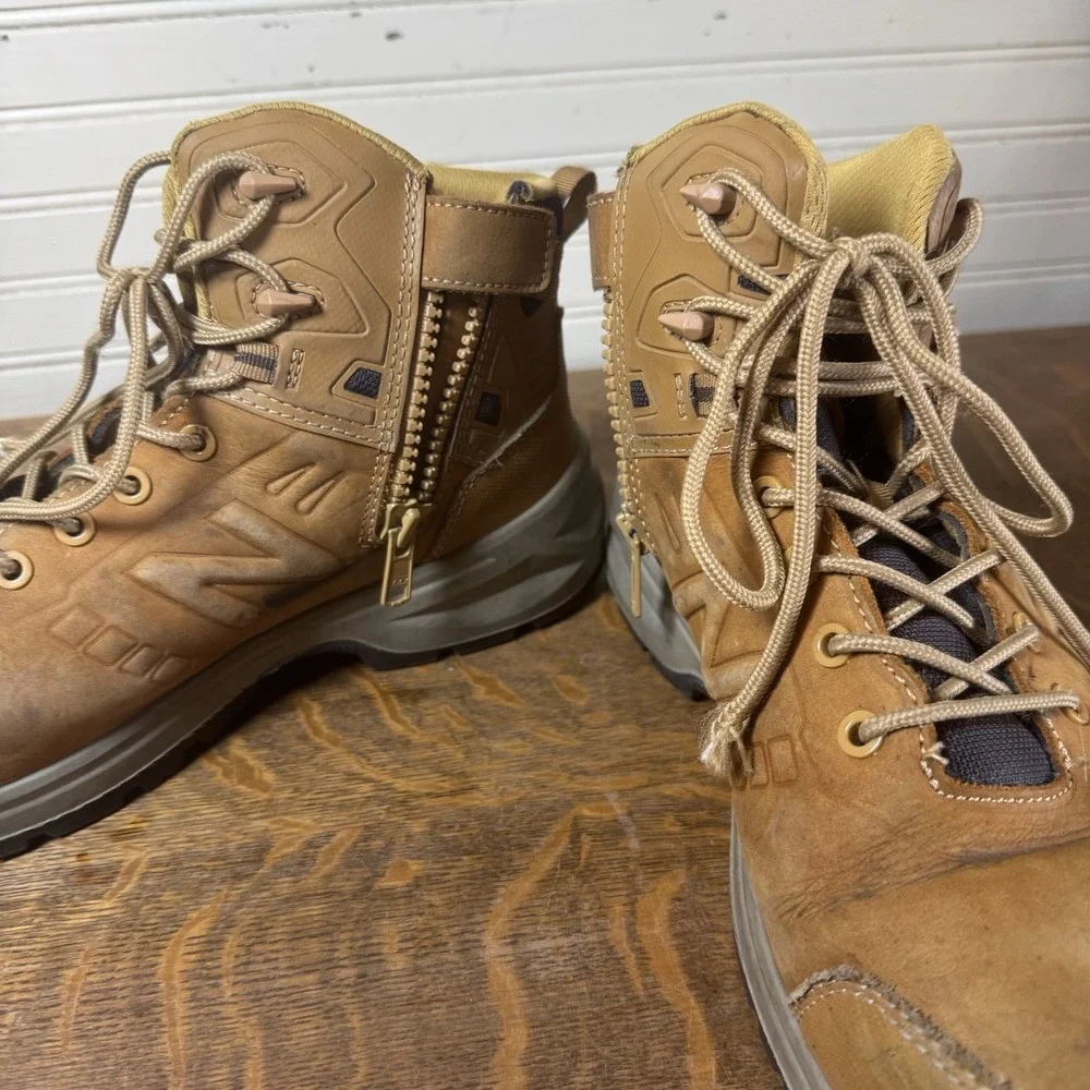 New Balance 10.5 EE Steel Toe Work Boots Brown Side Zip EH PR SR Leather